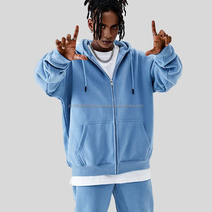 Fabricantes de ropa, sudaderas con capucha de algodón de alta calidad con cremallera completa, Sudadera con capucha de felpa en blanco liso, sudaderas con capucha con cremallera completa para hombres - Product Image 3