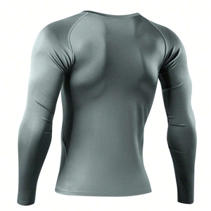 T-shirt de compression à manches longues pour homme, personnalisable, respirant, séchage rapide, pour entraînement en salle de sport - Product Image 3