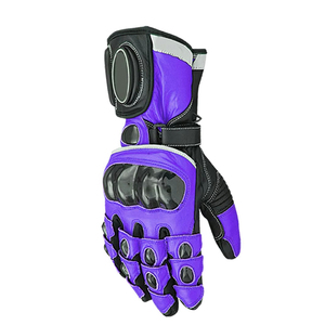 Gants de moto en cuir pour la course, à doigts complets, compatibles écran tactile, écologiques, respirants, protection quatre saisons, sport, polyester - Product Image 4