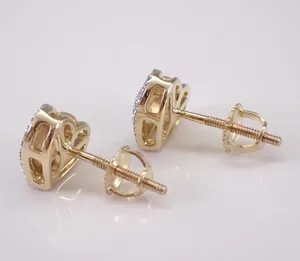 2.00Ct Round Cut Moissanite Halo Studs <b>Wedding</b> <b>Earrings</b> Sterling <b>Silver</b> Gold Plated - Product Image 5