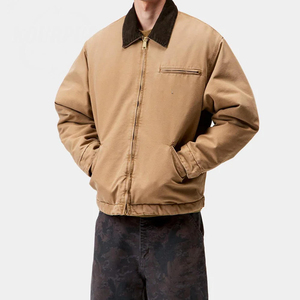 Unisex Bomber <b>Jackets</b> Custom Outdoor Winter <b>Zip</b>-<b>Up</b> Vintage Canvas Detroit Front for Wholesale Price - Product Image 4