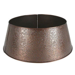 Luxury Printed Galvanized Metal Iron Round Shaped Tree Skirt Copper Antique Finished Christmas Tree Collar - Product Image 1