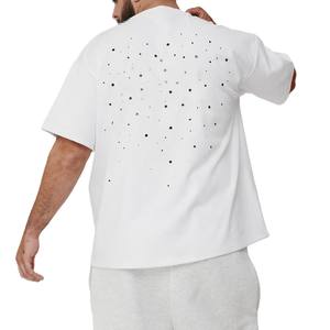 T-shirt pour homme en coton premium avec strass, motif graphique en cristal thermocollé minimaliste, style streetwear, personnalisable, OEM, vente en gros, fabricant d'usine - Product Image 2