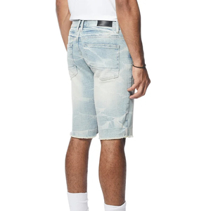 Shorts en jean pour hommes, style streetwear, avec impression de logo personnalisé du fabricant, prix de gros et personnalisation. - Product Image 2