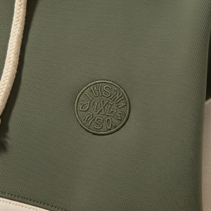 Conjuntos deportivos de algodón grueso con logo personalizado y bloques de color para hombre, ropa de dos piezas para invierno. - Product Image 2
