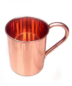 Mug Moscow Mule classique en cuivre martelé avec couvercle pour vin et vodka - Vaisselle élégante - Product Image 2