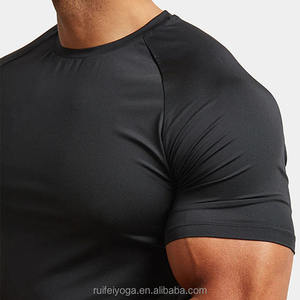 Camiseta Deportiva de Manga Corta para Hombre, Corte Ajustado, Secado Rápido, Cuello Redondo, Tejido de Poliéster, Color Sólido, para Entrenamiento - Product Image 5