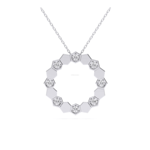 0.18 CT E-F/VVS-VS Round Cut Moissanite Diamond Claw Setting Modern <b>Pendant</b> Made in <b>Solid</b> <b>Gold</b> For Unisex - Product Image 4