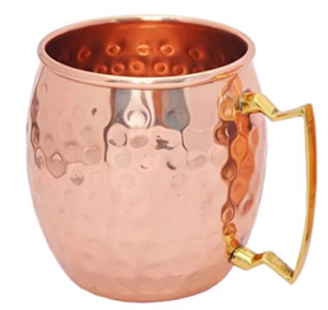 <b>Copper</b> <b>Sheet</b> Mule Mug Handmade Hammered Barware Long-Lasting Metal Material Rose Gold Plating Finishing With Handle for Serving - Product Image 3