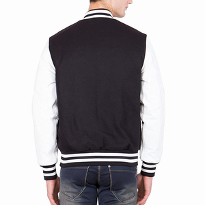 Men's Casual V-Neck Breathable Embossed Polyester/Cotton Varsity Jacket with <b>Covered</b> <b>Buttons</b> Polyester Wadding Filled for Winter - Product Image 3