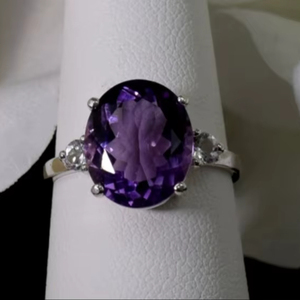 Anillo de Compromiso de Plata de Ley 925 con Amatista para Mujer, Joyería Fina, Anillos de Boda para Aniversarios, Venta al por Mayor para Chicas - Product Image 1