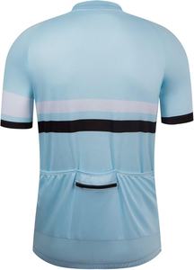 Maillot de cyclisme bleu clair pour homme, manches courtes, respirant, design color block, t-shirt de sport d'extérieur pour adulte - Product Image 2