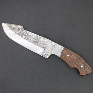 Magnifique couteau de cuisine professionnel en acier Damas de haute qualité, avec manche gravé en cuivre blanc, article le plus vendu - Product Image 4