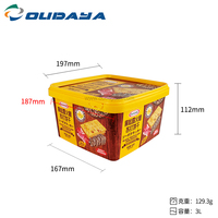 3Litre 3000ml IML Printing LOGO Customization Injection Container PP Plastic Cookie Candy Biscuit Box avec couvercle