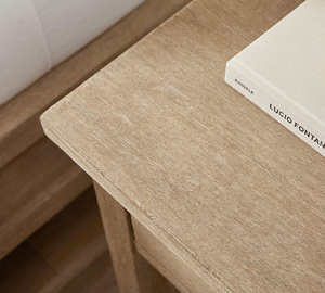 Table de chevet rustique en bois à 2 tiroirs avec étagère inférieure, style farmhouse, pour chambre à coucher - Product Image 3