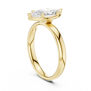 แหวนเพชร แหวนหมั้น ทองคำแท้ 14K เพชรเพาะเลี้ยง 1.5 กะรัต ทรงมาร์คีส์ และทรงกลมเจียระไนแบบบริลเลียนท์ คอลเลคชั่นเครื่องประดับเพชร - Product Image 4