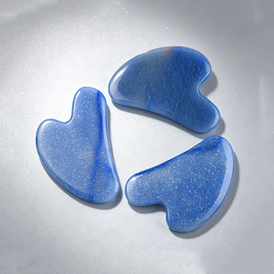 Tabla de Masaje Facial Gua Sha de Aventurina Azul Natural en Forma de Corazón, Piedra de Raspado de Cristal para Esculpir el Rostro, Herramienta de Belleza para el Cuidado de la Piel - Product Image 2
