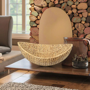 Natural <b>Wicker</b> Rattan Serving Tray with Bread and Fruit Organizer Restaurant Storage <b>Basket</b> with <b>Handles</b> - Product Image 4