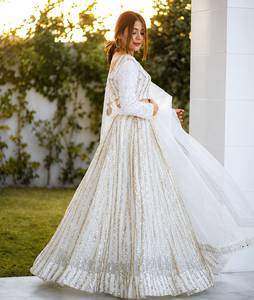 Lehenga Choli de Diseño para Mujer, Semi-Cosido, con Dupatta y Mangas Largas, en Tela Georgette - Product Image 2