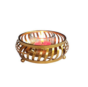 Candelabro de hierro y acero para el hogar, portavelas de metal con forma geométrica, resistente al calor, decoración para el hogar, soporte de metal para velas - Product Image 4