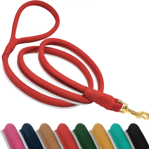 Competitive Price Leather Dog Leash Customized Color Leather Dog Leash Rivet Decoration Factory Made Leather Dog Leash - Product Image 2