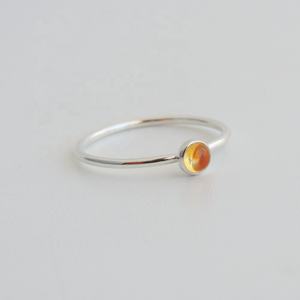 925 Sterling Silver Natural Citrine <b>Fine</b> Jewelry <b>Toe</b> <b>Ring</b> 4 mm round Cabochon Gemstone Bezel Set from India for Weddings - Product Image 1