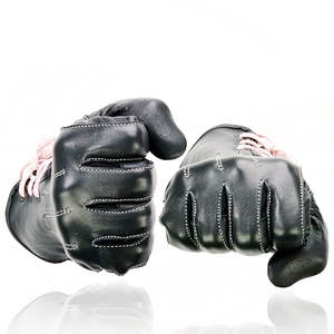 Gants de sport Samroz pour hommes en cuir véritable noir, tactiles, légers, pour l'extérieur - Product Image 2
