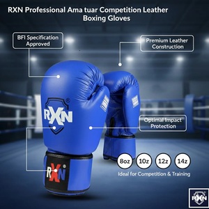 Gants de boxe professionnels en cuir pleine fleur RXN World Champ Competition - (BG-01) - Product Image 2