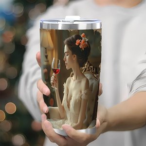 20oz Stainless Steel Tumbler Double Wall <b>Insulated</b> All Season Drink <b>Cup</b> With Lid - Product Image 3