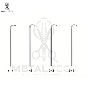 Kit de porte-aiguilles de ventilation à manche en laiton, 4 tailles, aiguilles à crochet en acier, outil de fabrication de perruques, de toupets et de postiches en dentelle, pour la création de nœuds capillaires - Product Image 4