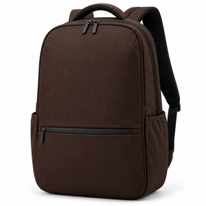 Mochila Moderna para Portátil Color Marrón con Cierre de Cremallera, Bolsillos Laterales y Correas de Malla - Product Image 1