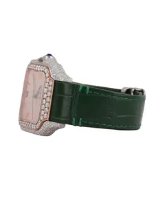 Luxury Iced Out Moissanite Diamond Hip Hop Quartz <b>Watch</b> Men Polygon Analog Wristwatch - Product Image 2