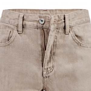 Men's Light Gray Cotton Casual Loose Pants Elastic Waist Straight Fit Breathable Midweight Woven Fabric Spring Style Breathable - Product Image 5