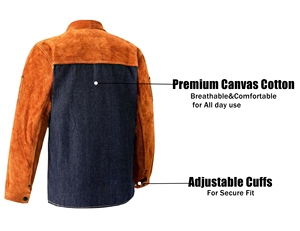 เสื้อแจ็คเก็ตเชื่อมทนความร้อนโพลีเอทิลีนแบบหนา แขนยาว 300C-500C ชุดป้องกันไฟพร้อมชุดป้องกันระบบหายใจระดับแพ็ค - Product Image 4