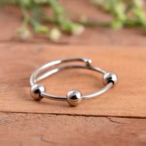 SHYAM JEWELRS Luxury 925 Sterling Silver Anxiety <b>Spinner</b> <b>Ring</b> Adjustable Fidget with Movable Beads for Stress Relief - Product Image 2