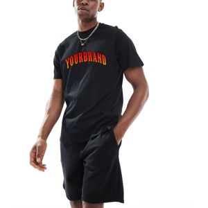 Ensemble T-shirt et short de sport respirant pour homme, 100 % coton, coupe oversize, avec logo personnalisé – Idéal pour la gym, le jogging et le streetwear estival - Product Image 1