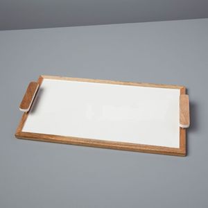 Bandeja Decorativa de Madera de Mango con Diseño Moderno y Estampado Esmaltado, Bandeja para Servir de Madera con Impresión Esmaltada a un Precio de Fábrica Muy Bajo - Product Image 3