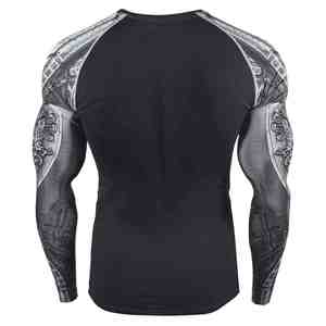 Rashguard à manches longues de couleur personnalisée pour hommes, en polyester, pour l'entraînement MMA - Product Image 4