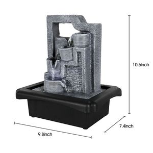 10.6inches <b>Tabletop</b> Water Fountain with Led Light - Product Image 2