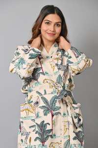 Robe kimono en coton gaufré à motifs floraux pour demoiselle d'honneur, robe de bain spa - Product Image 2