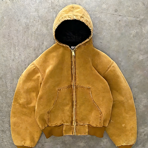 Sweat à capuche utilitaire pour homme en toile, mélange de coton délavé, poche kangourou, capuche réglable, décontracté, streetwear d'extérieur - Product Image 4