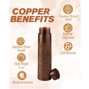 Pure <b>Copper</b> Water <b>Bottle</b> for <b>Drinking</b> Water Leak Proof Eco Friendly Durable <b>Bottle</b> Support Immunity Boost and Better Digestion - Product Image 3
