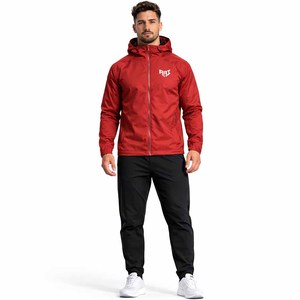 Veste coupe-vent rouge personnalisée pour hommes – Légère, résistante au vent, style streetwear, fournisseur en gros aux États-Unis - Product Image 1