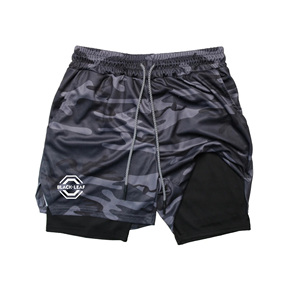 Pantalones Cortos Deportivos Personalizados para Hombre, para Crossfit, Gimnasio, Yoga, Correr, con Cierre de Cordón, Transpirables, de Secado Rápido, con Bolsillo Interior para Teléfono, Compresión - Product Image 2