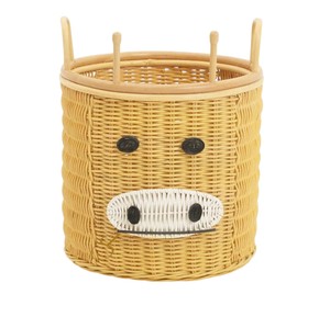 Cesta de Almacenamiento de Mimbre con Forma de Vaca, Abierta en la Parte Superior, con Asas, Organizador de Juguetes, Cesto de Ropa para Niños - Product Image 5