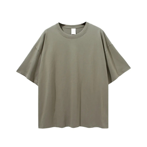 High Quality Vintage Oversized Knitted Cotton T-Shirt for Men Plus Size Custom Heavyweight Blank 100% Cotton Short Sleeve Neck - Product Image 5