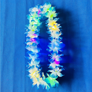 2025 New Glow leis Hula nhảy Vòng hoa nhiệt đới hoa cổ vòng lặp Hawaii <span class=keywords><strong>luau</strong></span> nhấp nháy LED Hawaii hoa leis ánh sáng lên Vòng cổ - Product Image 6