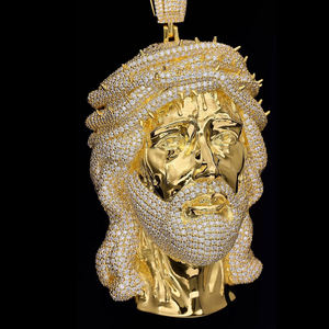Joyería AMBER, Oro Sólido de 18K con Incrustaciones de Diamantes, Estilo Hiphop de Lujo, Corte Brillante Redondo, Diamantes Naturales Color E, Unisex, Regalo - Product Image 4