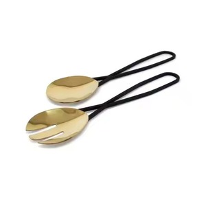 Premium Stainless Steel Metal Salad Serving Set for Contemporary Kitchen and <b>Buffet</b> Styling - Product Image 6