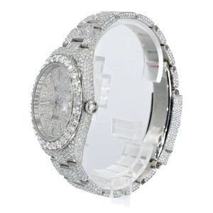 Montre de luxe mécanique unisexe entièrement sertie de diamants Moissanite, cadran pavé, lunette et bracelet à grandes pierres, style Hip Hop - Product Image 4